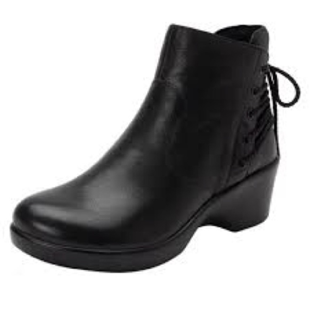 Alegria Stevee rocknrolla black leather boots‎ size 37 comfort shoes minimal